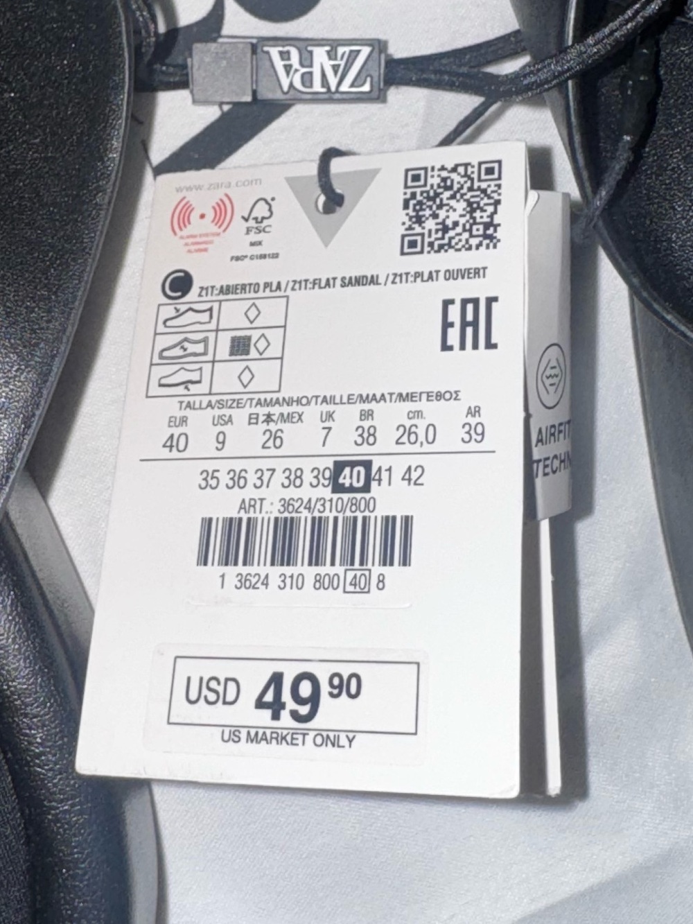 Zara Black Crisscross Thong Sandals - Picture 3 of 5